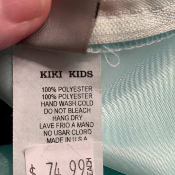 NWOT-Girls Kiki Teal Tea Length Special Occasion Dress - Picture 11 of 11